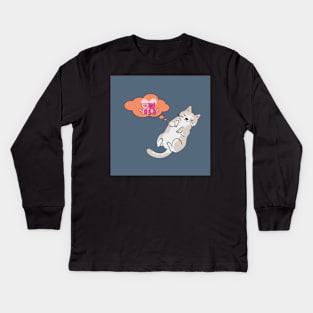 Dreaming cat Kids Long Sleeve T-Shirt